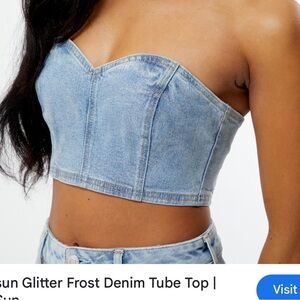 PacSun glitter frost tube top